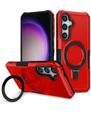 Obtén la mejor protección para tu Samsung Galaxy S26 en Quetzaltenango con esta funda shockproof con soporte de anillo, disponible en color rojo.