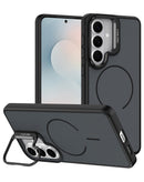 Protege tu Galaxy S26 con la funda TPU antishock con carga inalámbrica y soporte para cámara, color negro, en Quetzaltenango.