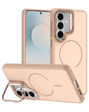 Funda TPU a prueba de golpes con carga inalambrica y soporte de camara Dorado Galaxy S26 Plus