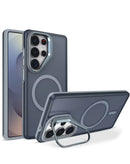 Funda translúcida delgada para Galaxy S26 Ultra con soporte y compatible con carga inalámbrica.