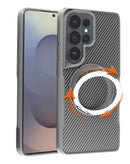 Funda protectora magnetica con soporte de anillo rotatorio 360 Samsung Galaxy S26 Ultra (SILVER)
