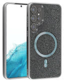 Protege tu Samsung Galaxy S26 Ultra con estilo y carga inalámbrica con esta funda bling diamante cristal en color plateado en Xela Quetzaltenango.