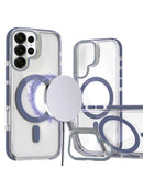 Protege tu Galaxy S26 Ultra con estilo en Quetzaltenango con esta funda magnética clara y delgada con soporte de cámara color azul.