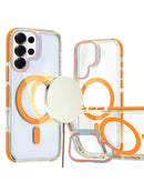 Protege tu Galaxy S26 Ultra con esta funda delgada magnética y transparente en color naranja en Xela, Quetzaltenango.