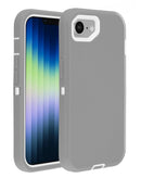 Protege tu iPhone 16e con esta funda heavy duty en color gris y blanco en Xela Quetzaltenango.