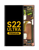 Pantalla OLED con marco para Galaxy S22 Ultra en color burgundy disponible en Xela Quetzaltenango.