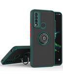Funda verde oscuro para TCL 30 XE, PC duro/TPU suave, borde colorido e I-ring.