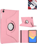 Funda rosa con soporte giratorio 360 grados para Samsung Galaxy Tab A9 Plus 2023, vista frontal.