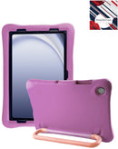 Funda infantil antigolpes morada para Samsung Galaxy Tab A9 Plus 2023, con soporte de manija giratoria.