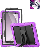 Funda robusta negra antichoque con soporte para Samsung Galaxy Tab A9 Plus 2023, modelo de 11 pulgadas.
