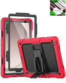 Funda resistente antichoque roja con soporte para Samsung Galaxy Tab A9 Plus 2023 (11"), protección robusta.