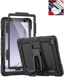 Funda robusta antigolpes negra SlowBack para Galaxy Tab A9 Plus 2023 con soporte integrado.