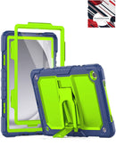Funda SlowBack Navy Blue & Green resistente a golpes con soporte para Samsung Galaxy Tab A9 Plus 2023.