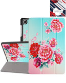 Estuche rosa estilo cuaderno vintage para Galaxy Tab A9 Plus 2023, diseño elegante y protección.