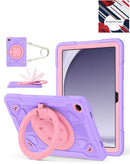 Estuche resistente morado y rosa para Galaxy Tab A9 Plus 2023, con soporte integrado y ranura para lápiz.