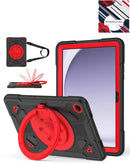 Funda antigolpe negra y roja para Samsung Galaxy Tab A9 Plus, con stand y ranura para lápiz.