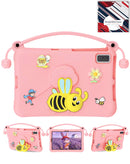 Funda infantil rosa de abeja con asa y soporte para Samsung Galaxy Tab S9, protección a prueba de golpes.