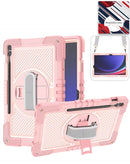 Funda rosa SlowBack 360 para Samsung Galaxy Tab S9/S10 Plus con correa de mano y hombro, soporte.