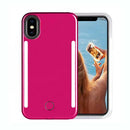 Funda selfie LED con luces al frente y atrás en color rosa para iPhone XR en Xela Quetzaltenango.
