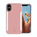 Funda Selfie LED con luces frontal y trasera en color Rose Gold en Quetzaltenango.