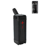 Altavoz inalámbrico impermeable SPLASH XL negro, robusto, 10 pulgadas, con rejilla metálica y correa de transporte.