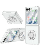Funda transparente para Samsung Galaxy Z Flip 5 con soporte I-ring en Quetzaltenango.