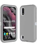 Funda Heavy Duty Galaxy A01 (DARK GRAY & WHITE)