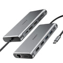 AUKEY CBC78 12 in 1 USB C Hub with Gigabit Ethernet Dual 4K HDMI VGA Silver