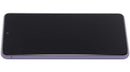 Pantalla OLED con marco para Samsung Galaxy S21 FE 5G en color lavanda, repuesto para reparación display.