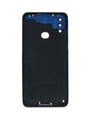 Tapa trasera azul brillante para Samsung Galaxy A10S (A107), incluye lente de cámara y adhesivo para fácil reparación.