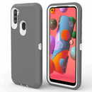 Case heavy duty Galaxy A11 (Gris oscuro y Blanco)