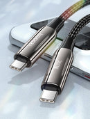 Encuentra en Xela el cable de carga USB C-C Toocki Super Fast Braided con garantía, ideal para cargas rápidas y seguras.