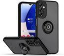 Funda Galaxy A14 4G/5G PC duro trasero / TPU suave con borde colorido con soporte I-ring - NEGRO