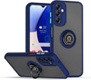 Tapa trasera Galaxy A14 4G/5G con holder I-ring y borde colorido soft TPU - NAVY BLUE