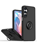 Funda trasera PC duro y TPU suave con borde colorido con I-ring Holder Negro Galaxy A16