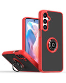 Case trasero hard PC / soft TPU con borde colorido con portador I-ring Galaxy A16