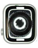 Carcasa de aluminio plateada usada para Apple Watch Series 8 GPS 41mm, ideal para reparación o repuesto.