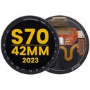 Pantalla OLED Garmin Approach S70 42mm negra, pieza de repuesto para reparación de display de golf watch.