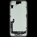 Chasis medio usado para iPhone 15 Plus US (A2847), con puerto de carga y pequeñas partes para reparación.