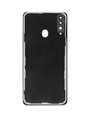 Tapa trasera con lente de camara y adhesivo Samsung Galaxy A20S (A207 / 2019) (Negro)