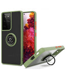 Funda verde para Samsung Galaxy A23 5G, PC/TPU, borde colorido y soporte I-ring.