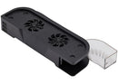 Base de enfriamiento HUB negra para Nintendo Switch 2, con ventiladores y puertos USB para accesorios.