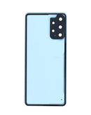Tapa trasera azul brillante con lente de cámara para Samsung Galaxy A33 5G, incluye adhesivo de reparación.