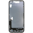 Chasis medio azul usado para iPhone 14 Plus (A2632, A2885, A2886) con puerto de carga flex.