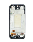 Pantalla OLED Samsung Galaxy A37 5G con marco, color carbón, para reemplazo de pantalla.