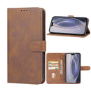 Funda cartera de cuero marrón para Samsung Galaxy A42 5G con tarjeteros y cierre magnético.