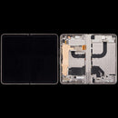 Pantalla OLED Pixel Fold reacondicionada en porcelana con marco intermedio, repuesto para reparación de display principal.