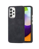 Funda de cuero retro mate negra para Samsung Galaxy A52 5G, elegante protección.