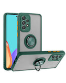 Funda Samsung Galaxy A53 5G PC duro trasero y TPU suave con borde colorido con I-ring holder DARK GREEN