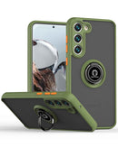 Funda verde oscuro para Samsung Galaxy A54 5G, PC rígido y TPU suave, con anillo de soporte.